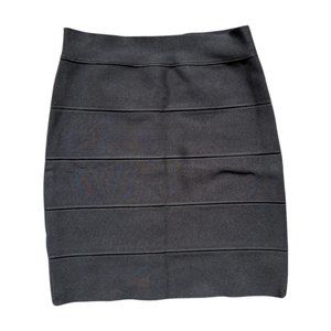 BCBGMaxAzria Simone Skirt Black Ribbed Bodycon Mini